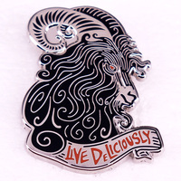 Live Deliciously Enamel Pin Black Phillip Movie Quotes Badge Brooch Jewelry