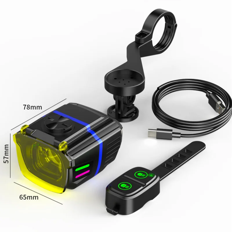 Lampu Depan Sepeda 1100LM, Lampu Sepeda Aluminium Alloy Tahan Air, Lampu Depan Sepeda dengan Remote Control, Aksesoris Sepeda