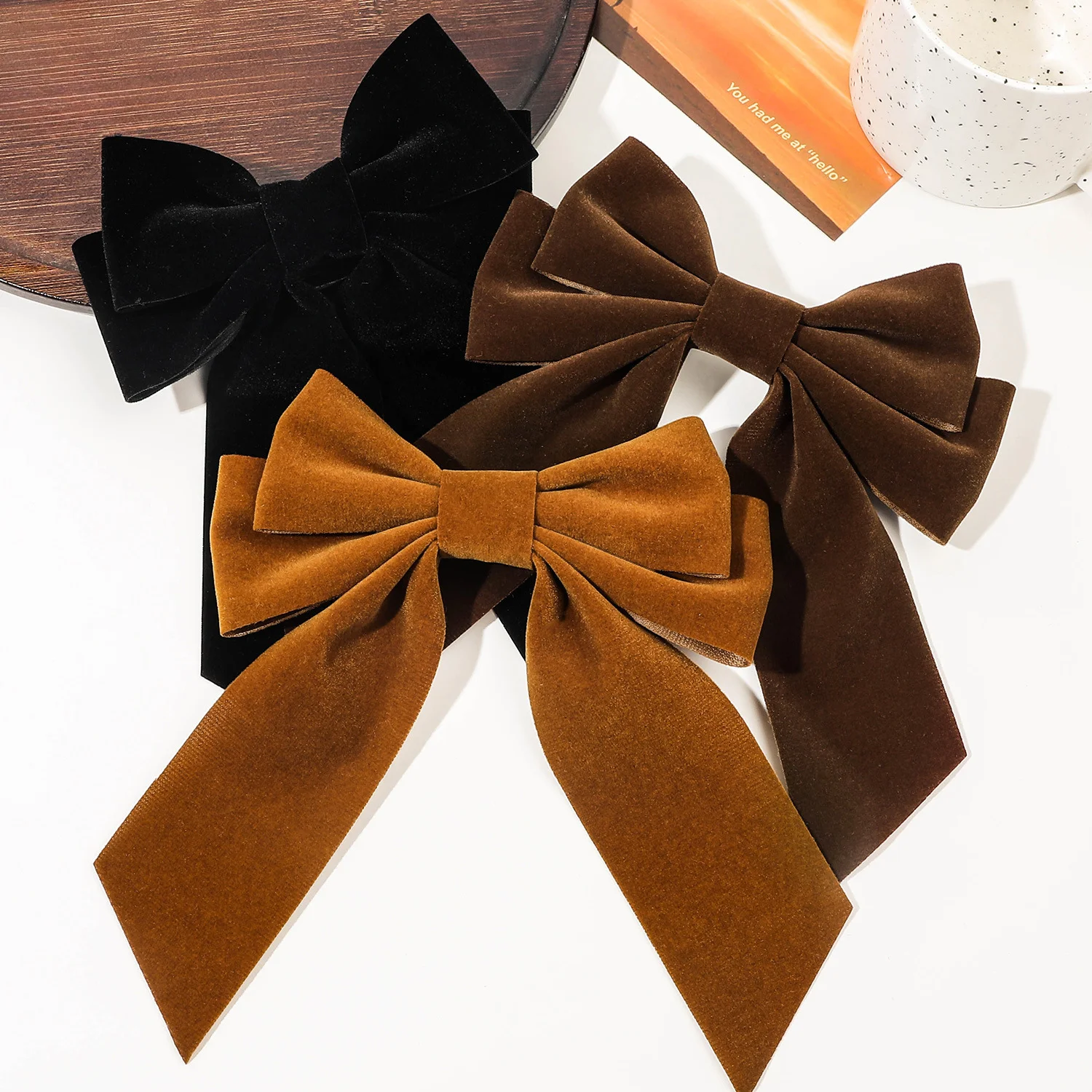 Velvet Large Bow Hairpins Women Girls Sweet Elegant Ribbons Hair Clip Korean Retro Hair Clips Hair Claw Claw Styling Accessories