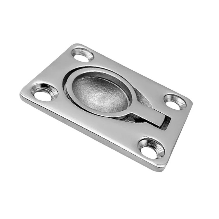 

38*48mm 316 Stainless Steel Rectangle Marine Boat Pull Hatch Flush Lift Ring Handle Marine Hardware