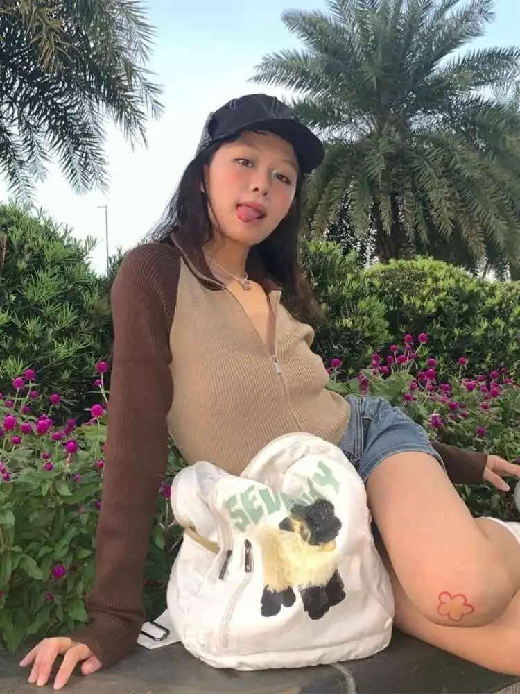 كارتون لامب طباعة الترفيه المدرسية على ظهره حقيبة الكتف طالب مراهق 1971 ضرب