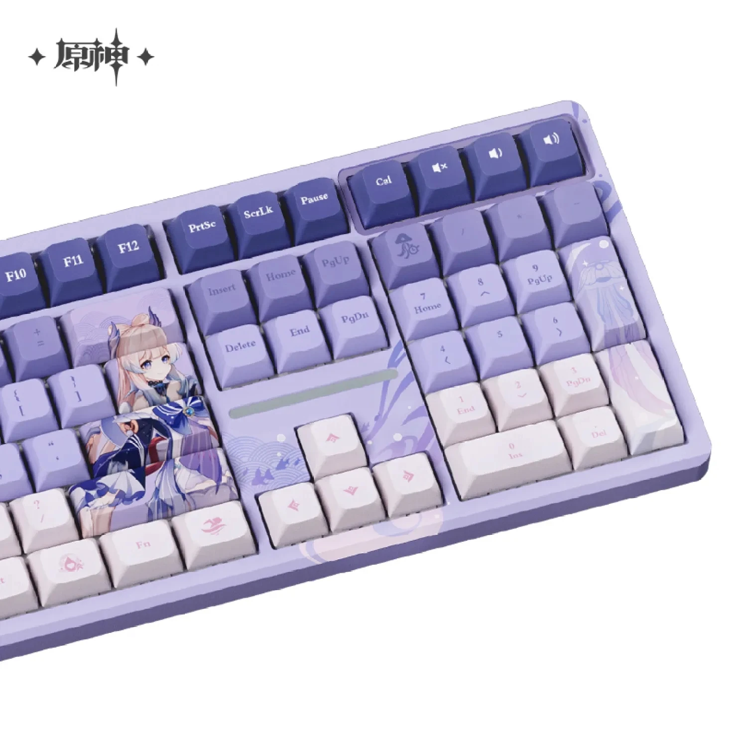 miHoYo Genuine GENSHIN Impact Sangonomiya Kokomi Mechanical Keyboards Game PET 108 Keycap RGB Lighting Anime Gaming Devices Gift