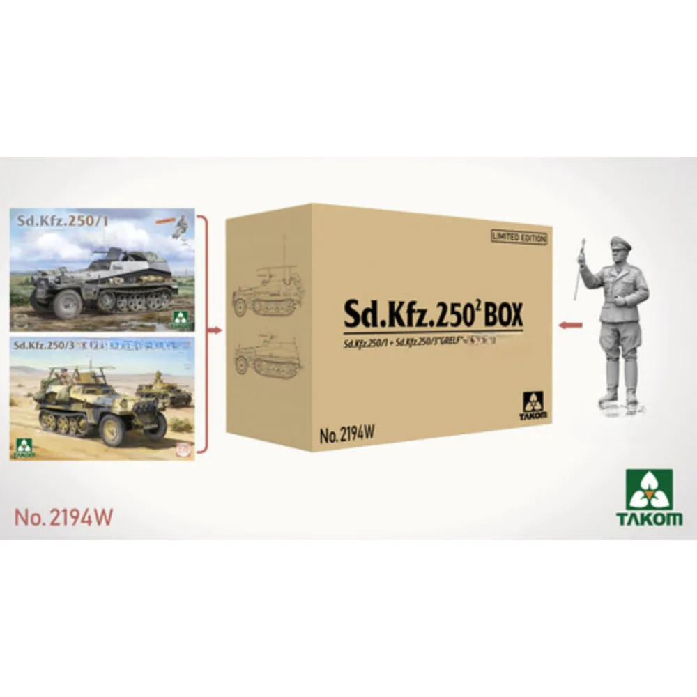 

TAKOM 2194W 1/35 Sd.Kfz.250 коробка (TKO2184 + TKO2194 + TKO1022 1/16) ограниченный выпуск