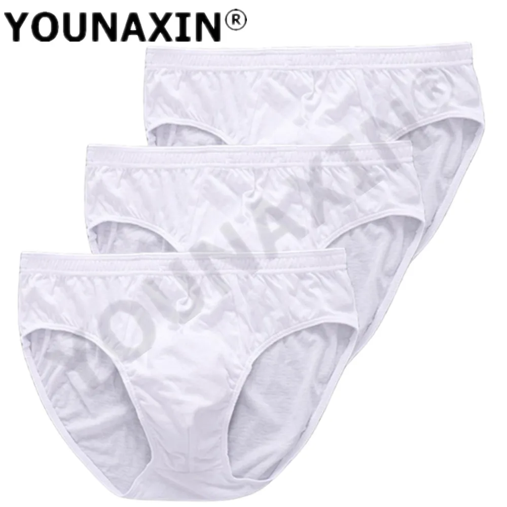 3 Pieces Men Big Size White Underwear Cotton Panties Shorts Underpants Undies Briefs Wedding Gifts L XL 2XL 3XL 4XL 5XL 6XL 7XL