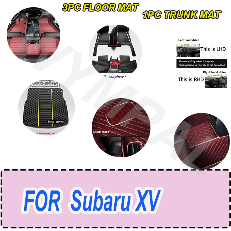 

LUXURY Car Mats For Subaru XV Crosstrek GP 2013~2017 Leather Floor Mat