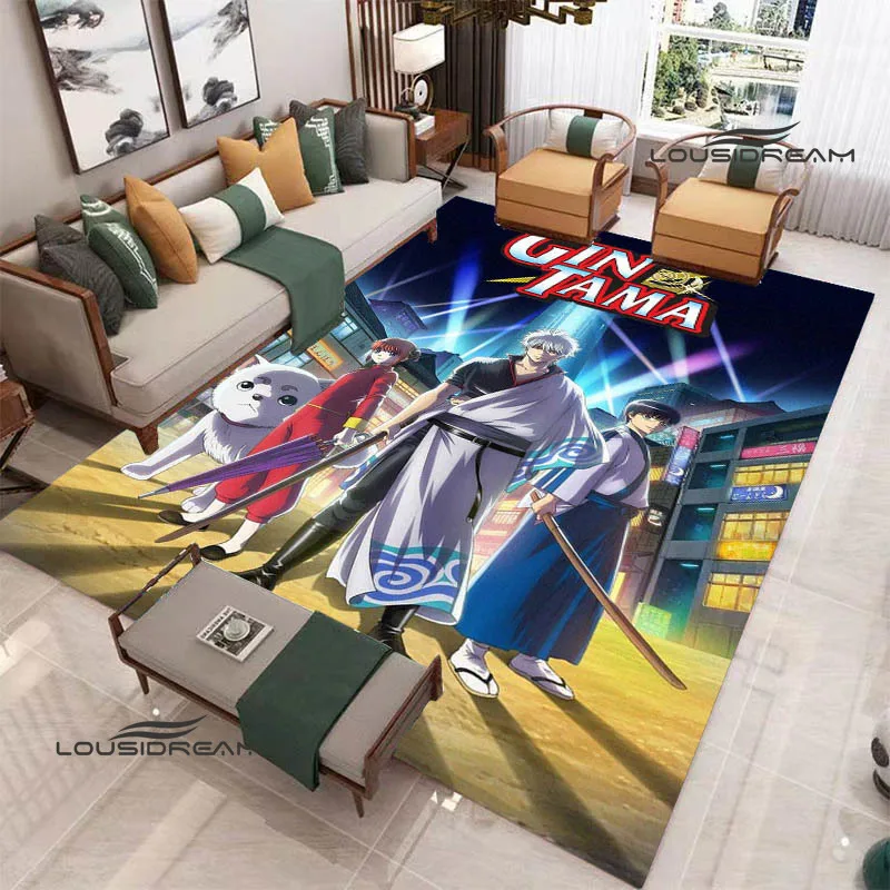 GINTAMA Cartoon Printed carpet Non-slip carpet outdoor carpets area rug Home bedroom decor rug for bedroom birthday gift