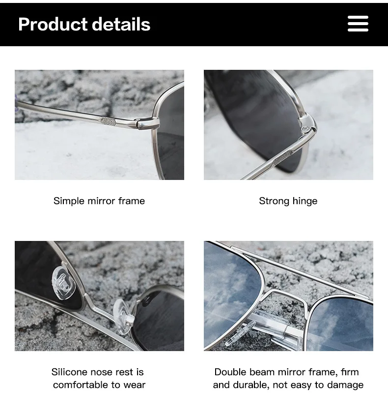 Retro Sonnenbrille Männer Metall Rahmen Polarisierte Objektiv Sonnenbrille Männliche Klassische Fahren Pilot Marke Design Anti-Glare Sonnenbrille UV400 – Detail 23