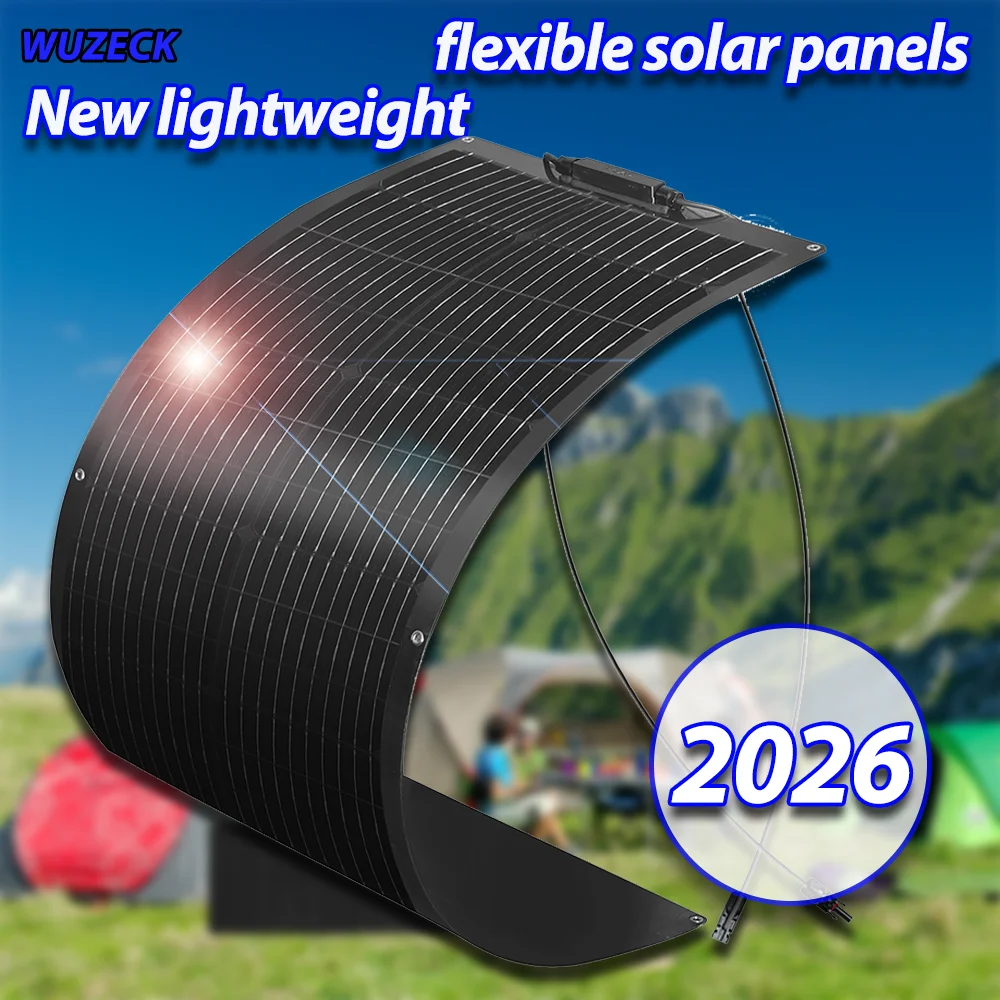 Panel Solar System Kit 150W Monocrystalline Flexible Solar Panel for 12V System Slim Thin Lightweight Bendable Charger Solar Panel with 0.9M Cable PV Connector for RV Boat Trailer Camper Van Off-Grid