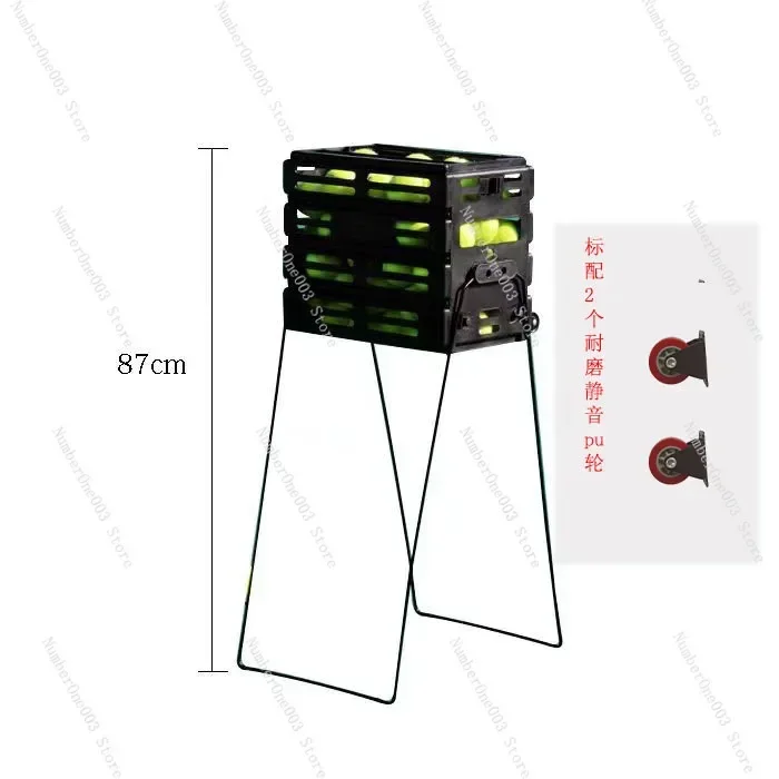 Tennis Basket/Ball Picker/Ball Picking Basket with Wheels Tennis Ball Hooper Enhanced Nylon Drop-Resistant