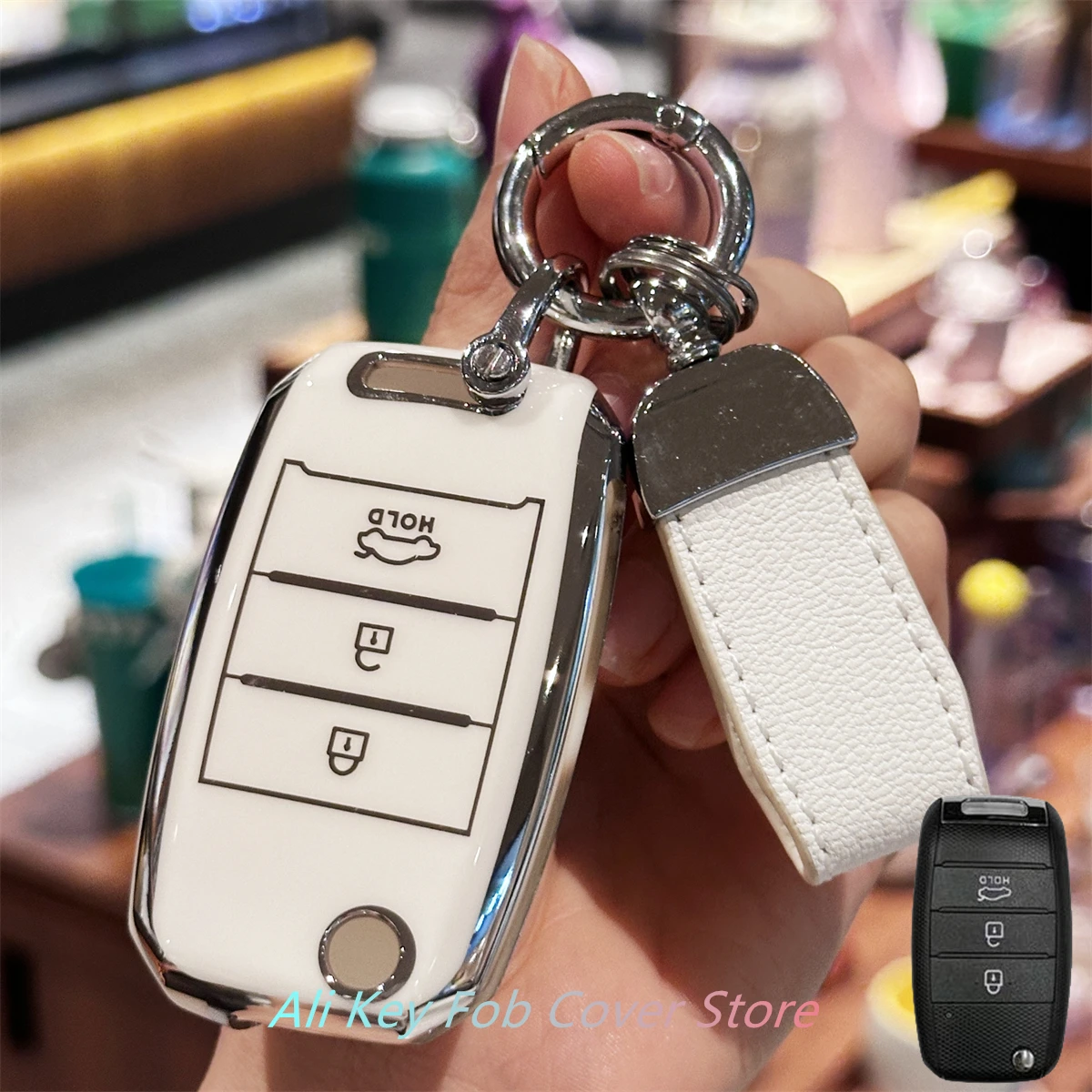Key Fob Cover for KIA RIO 3 K2 Ceed Cerato K3 K5 Sorento Sportage Soul K4 Picanto Optima Forte Stinger Keyring Car Keychain