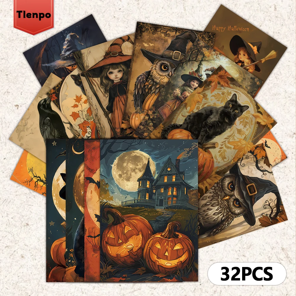 32 Stück Halloween-Postkarten 3,94x5,7 Zoll Weihnachtskarten, Nachrichtenkarten, Vintage-Postkarten, Halloween-Karten – Detail 4