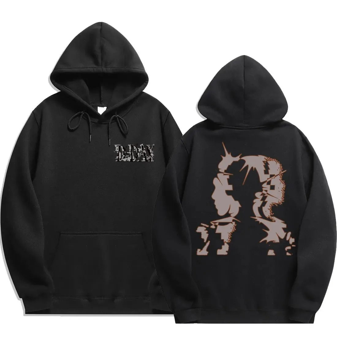 Kpop Agust D D-DAY US Solo Tour Hooded Cardigan Long Sleeved Diamon Coat Cotton Y2K Oversize Pullover Couple Sweatshirt