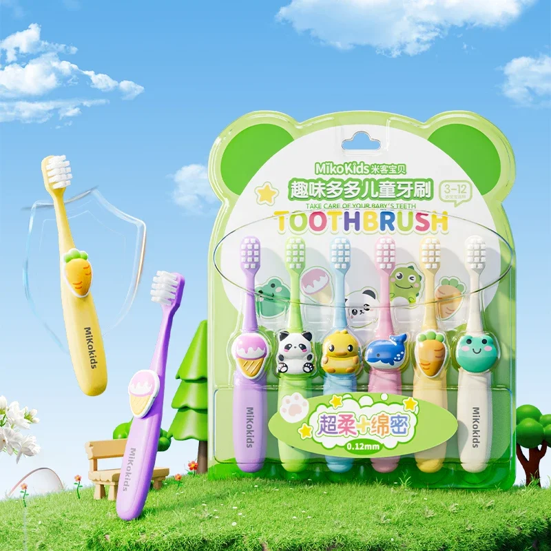 6 قطع فرشاة أسنان فائقة النعومة للأطفال - فرشاة تدريب للأطفال الصغار من عمر 3 إلى 12 سنة - أدوات العناية بالفم على شكل حيوان حيوانات كرتونية لطيفة 2025 #3