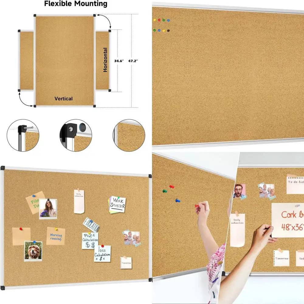 

Большая пробковая доска с кнопочным штифтом 48 x 36 для дисплея и организации