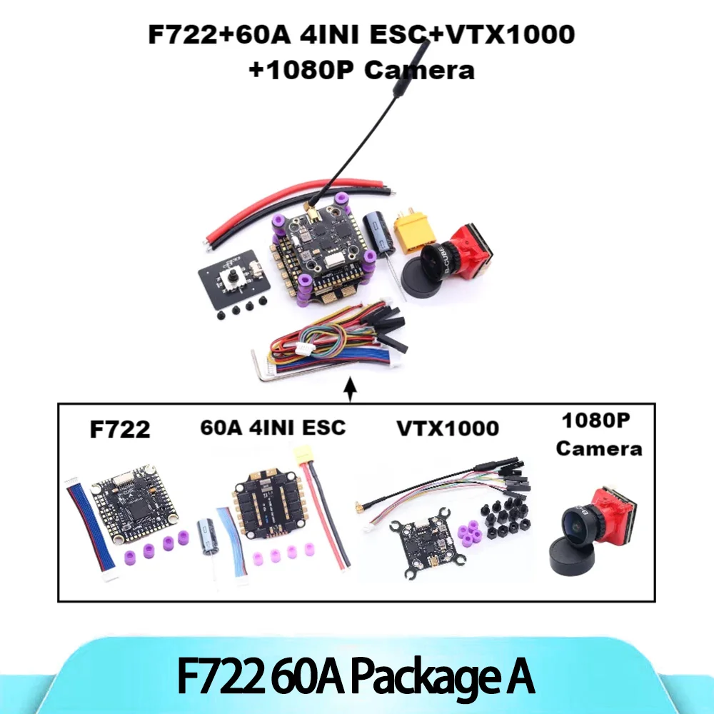 

B-CUBE F722 V2 Flight Control 45A/60A 4INI ESC VTX1000 Video 1080P Camera Inav Betaflight Flight Controller Rc Drone FPV