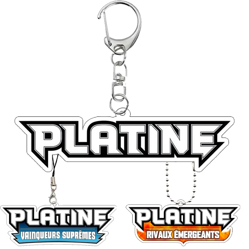 

Французский платиновый карманный монстр серии TCG, игровая коллекционная карта, логотип Ptcg, акриловый брелок для мальчиков, подвеска «сделай сам», детские подарки, игрушки