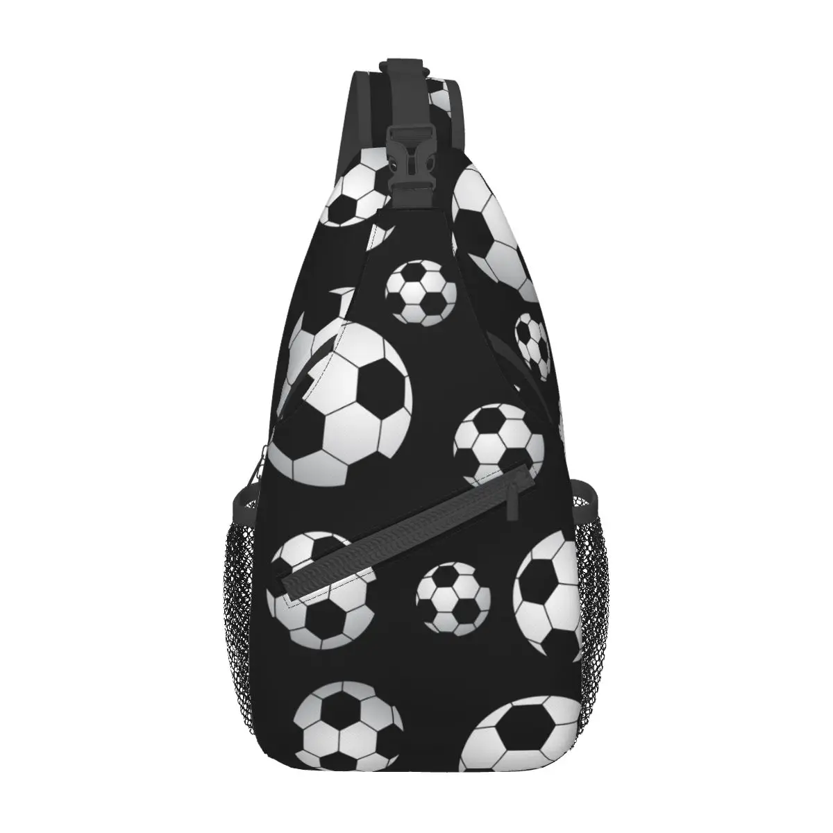 Bandolera de fútbol con estampado de balones de fútbol, bolso de pecho, mochila de hombro deportiva, mochila de día para viajes, senderismo, ciclismo