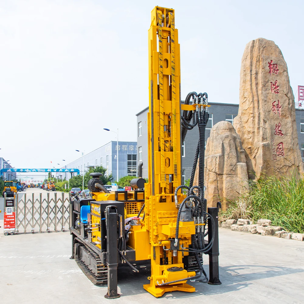 Heavy Duty Crawler Mounted Borehole Drill Rig 400m 500m 600m with DTH Hammer for Mining and Water