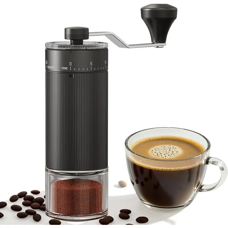 

Домашняя мини-ручная кофемолка с регулируемыми настройками, портативная ручная рукоятка емкостью 30 грамм.