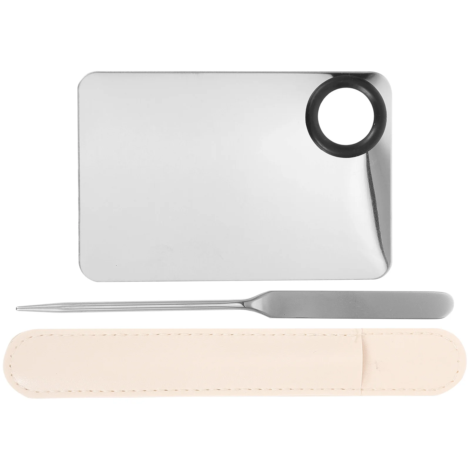 

1Set Foundation Spatula Korean Mixing Rod Stainless Steel Makeup Tool Long Handle Beauty Spatula Mixer Tool