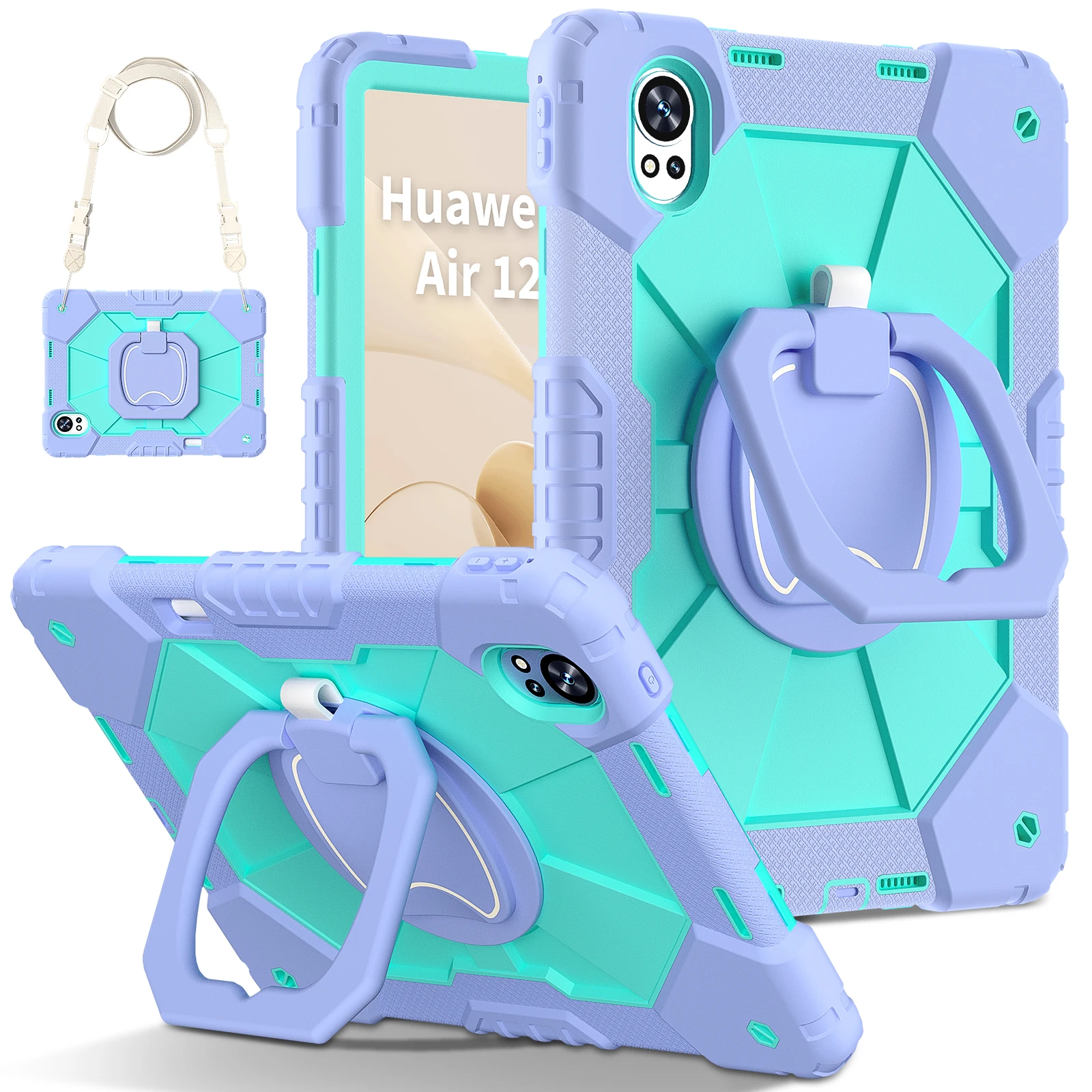

Детский чехол для планшета Huawei Matepad Air 12 11,5S SE 11 2024 2023, защитный чехол, жесткий чехол для ПК, противоударный ремешок, подставка
