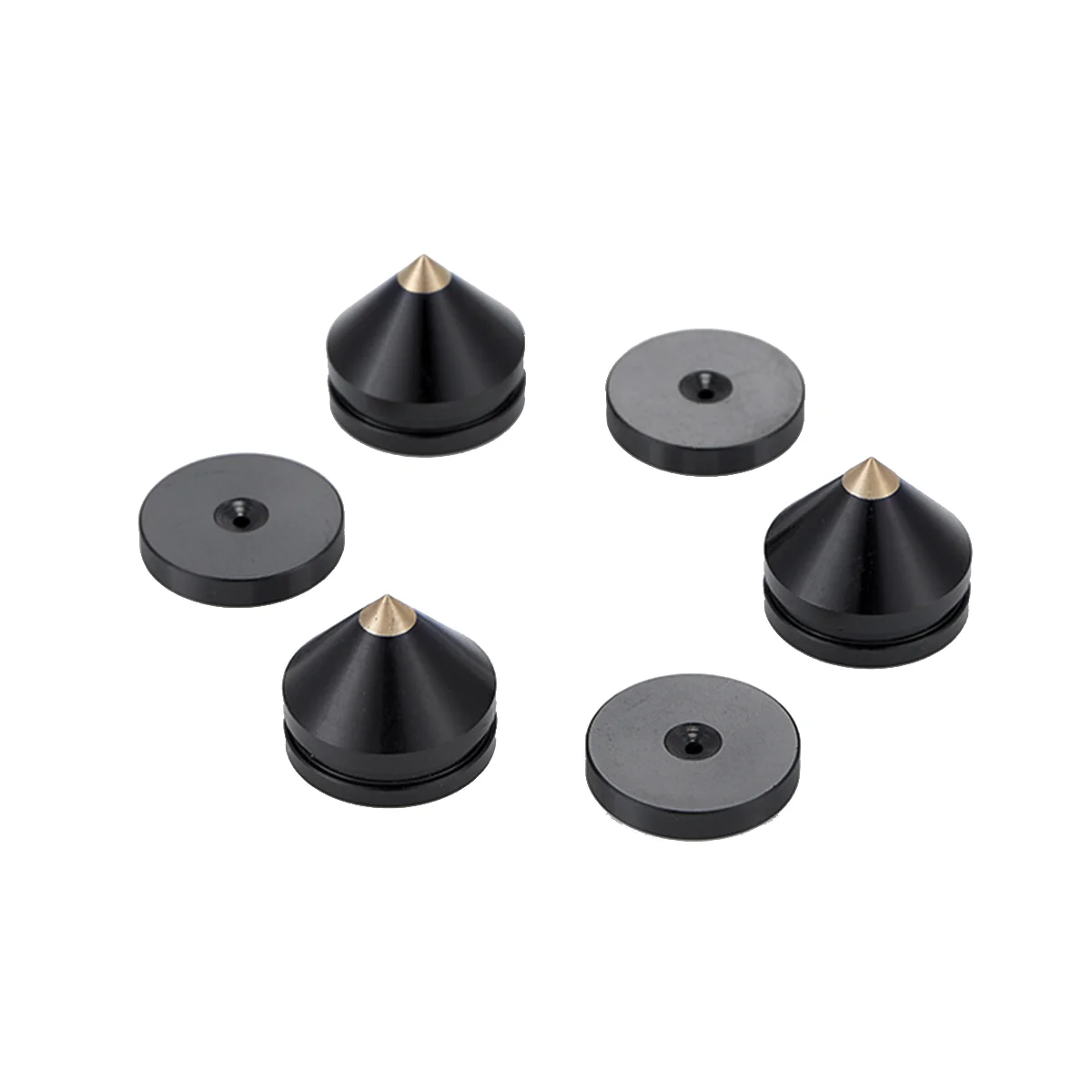 8 Set Speaker Stand Feet Foot Pad Aluminium Alloy Metal Spikes Cone Floor Foot Nail Black