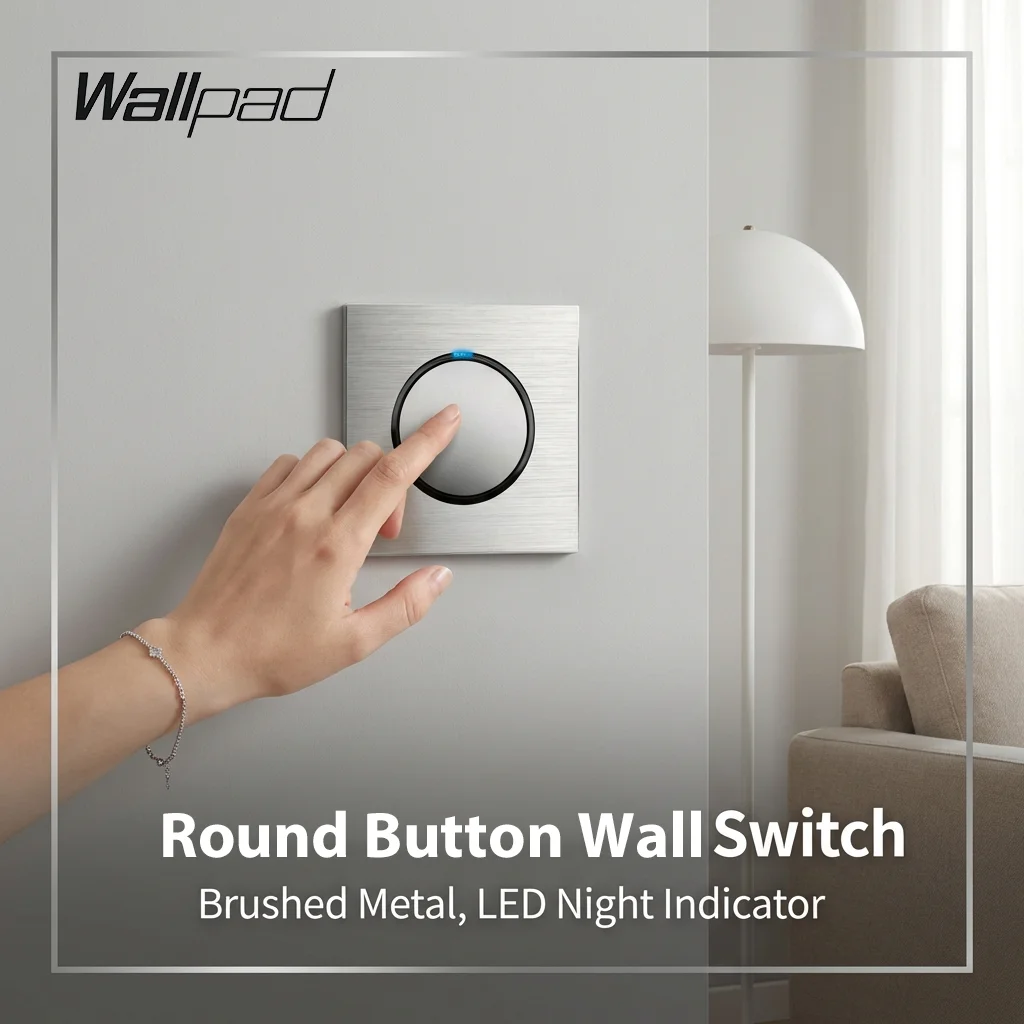 WallSub-Joli mural LED en aluminium argenté, 1 gang, 2 gangs, 3 gangs, 4 gangs, chauffe-eau intermédiaire, AC, DP, 2P, bricolage gratuit, L6