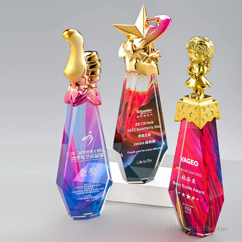 

Customized Resin Crystal Trophy, Color-printed, Souvenir of Award, Award activities for Honders, High Grade