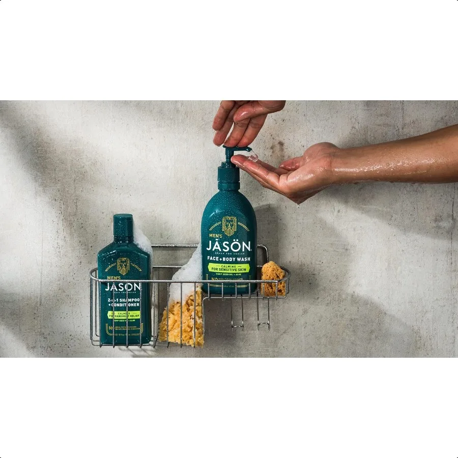 Jason Men's Calming 2 em 1 para lavagem facial e corporal 16 onças