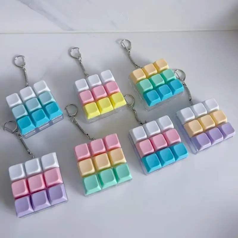 9-Tasten-LED-Tastenkappen-Schlüsselanhänger, Finger-Tastaturkappen, Spielzeug-Schlüsselanhänger, Stressabbau-Gadget, Zeitvertreib für Erwachsene – Detail 13