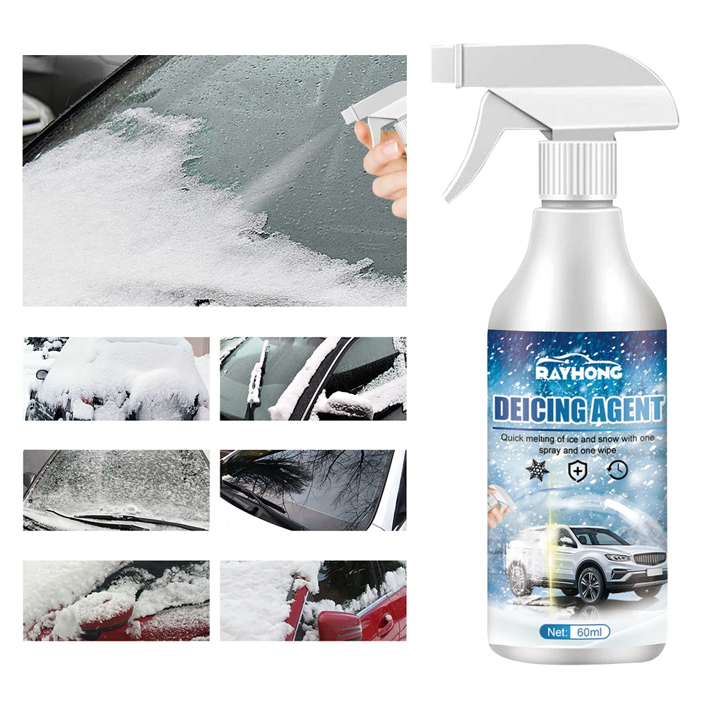 Snow Melting Defrost Liquid 60ML Defrosting Anti Frost Spray Instantly Melts Ice Windshield Spray Deicer Winter Vehicle Supplies