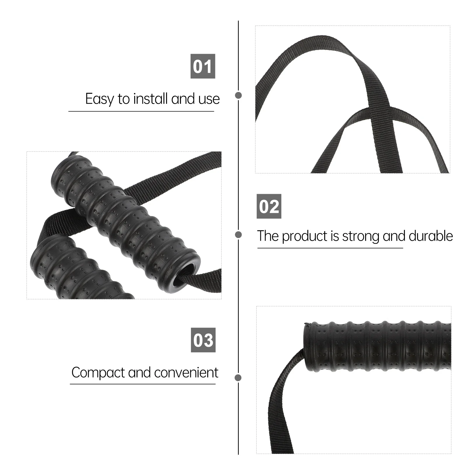 

1Pair Fitness Tension Rope Handle Durable Non Slip Gym Pull Down Grip for Resistance Bands Home Workout Exercise Accessories