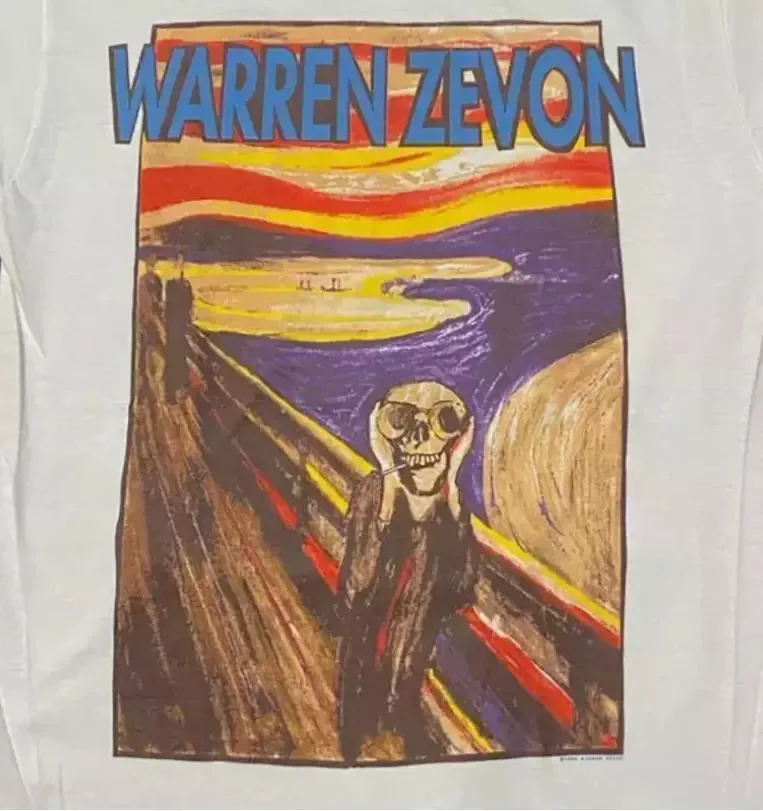 تي شيرت نيو وارن زيفون الأبيض القطني بالحجم الكامل للجنسين #1