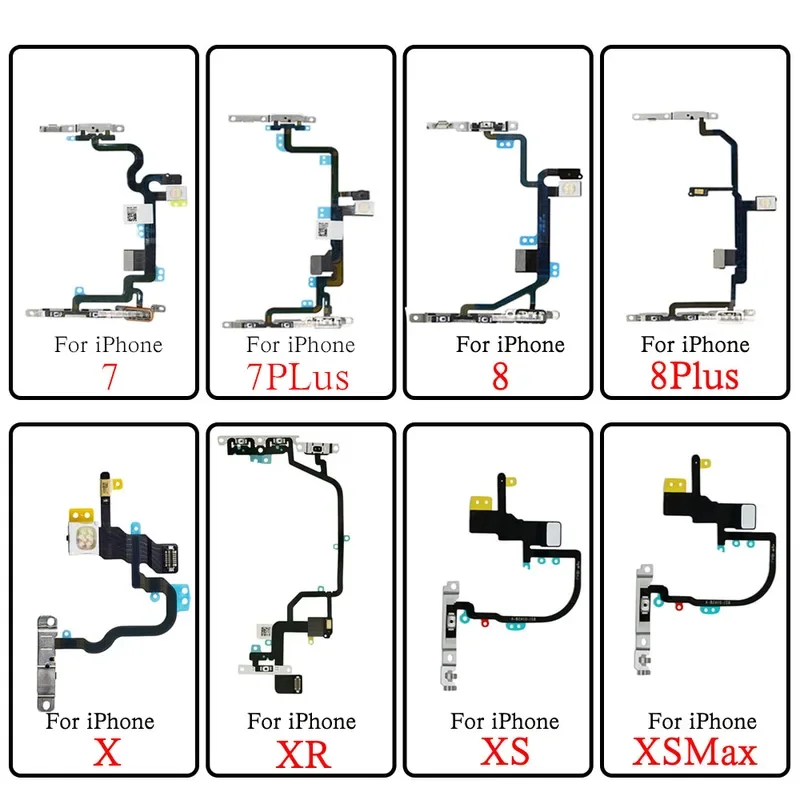 

Гибкий кабель кнопки питания со вспышкой, замена для iPhone 7, 7P, 8 Plus X XR XS Max, детали мобильных телефонов