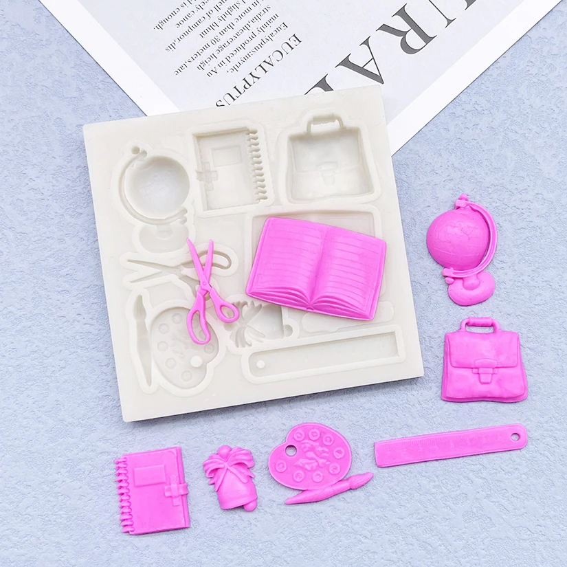Book Globe Ruler Silicone Cake Baking Mold Sugarcraft Chocolate Cupcake Resin Tools Fondant Decorating Tools