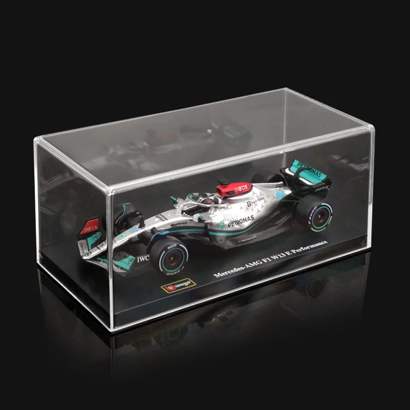 Bburago-Modèle de voiture de course en alliage de formule pleine grandeur, ornements de voiture, jouet modèle, cadeaux pour enfants, Mercedes-Benz W13 F1, 1:43