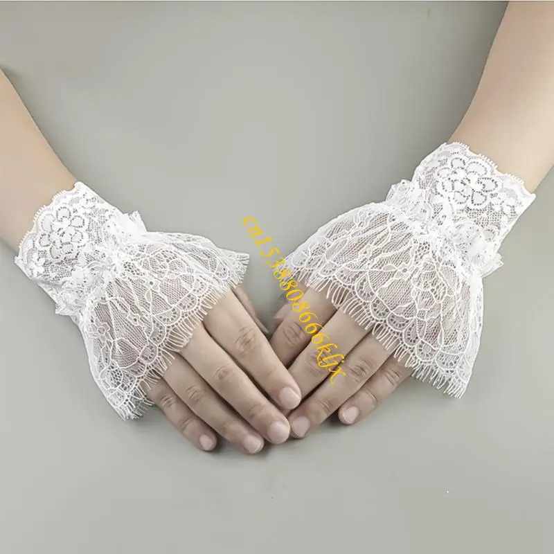 Laces y puños victorianos Conjuntos puñetazos con taselas cortas Coloque encaje encaje Accesorios ropa manga para