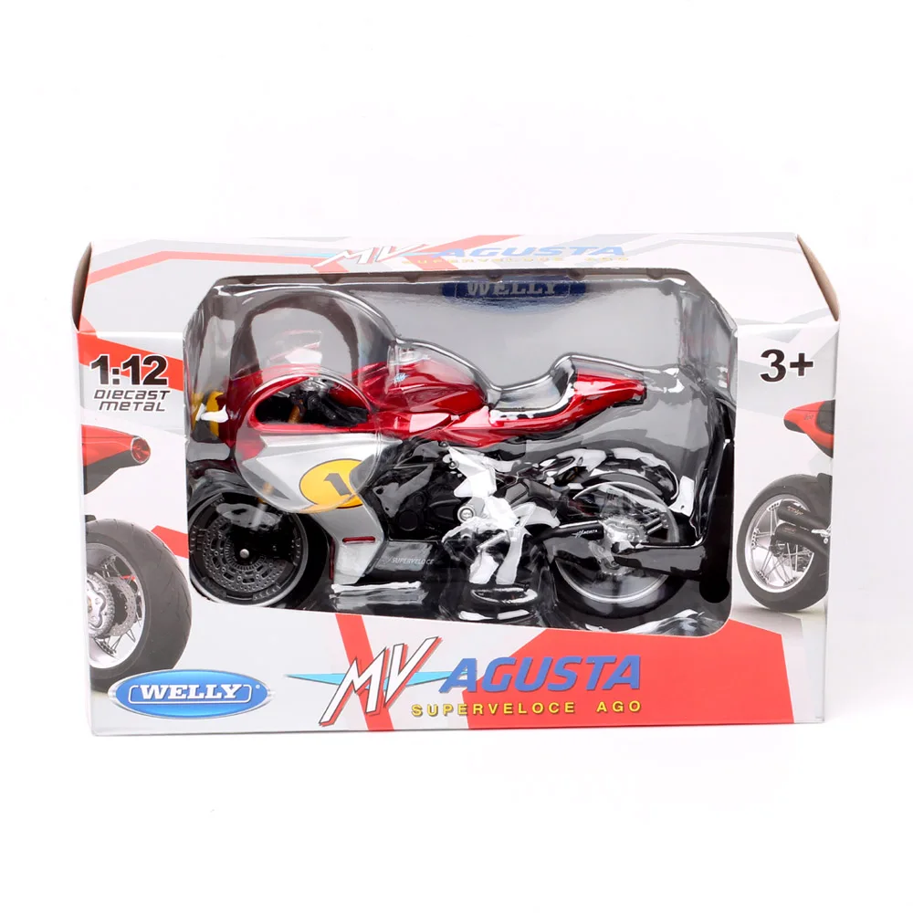 Kids Welly 1:12 Scale 2022 MV Agusta Superveloce Ago Motorcycle Model Bike GP Racing Diecast Moto Vehicle Miniature Souvenir