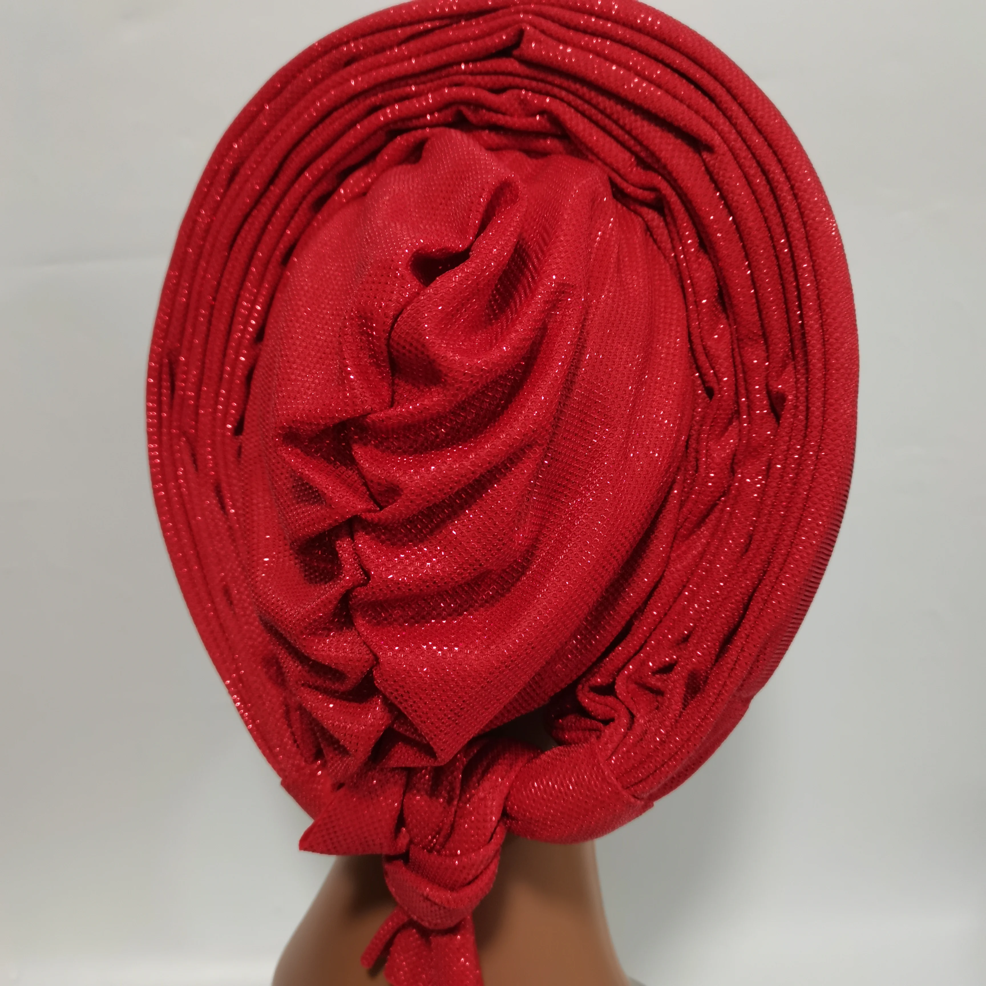 New Design 2022 Auto Gele Headtie Turban with Shinning Drill African Women Cap For African Hats Nigerian Turban 1piece XM826-1