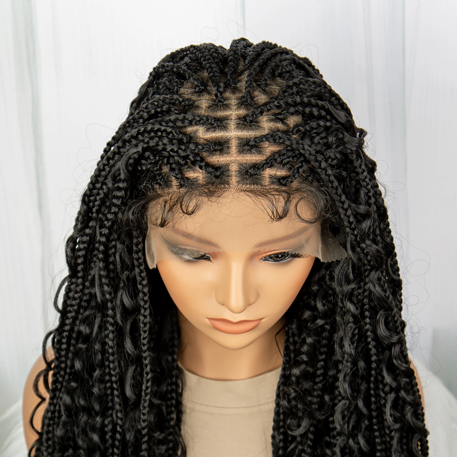 Bohemian Braided Wigs Boho Box Goddess Locs Wigs Synthetic 9x6 Lace Front Wig Braided Wigs Braid African With Baby Hair