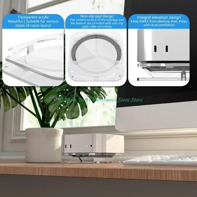 SZ High Transparencies Acrylic Computer Stand With AntiDust Meshes And Enhances Cooling System for 2024