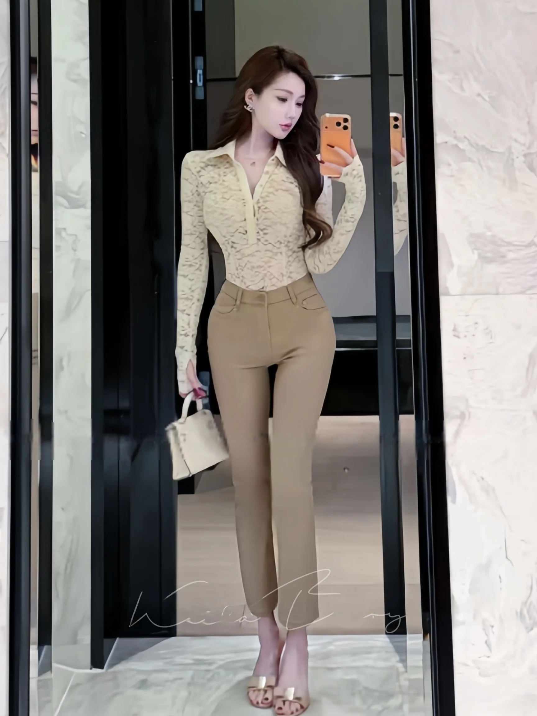 

Элегантные джинсы с высокой талией, облегающие, прямого кроя, из эластичного хлопка, длиной 7/8, на пуговицах, женские