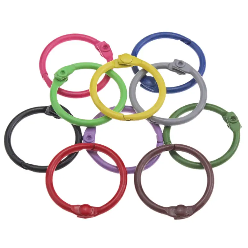 5-25Pcs/Lot Multicolor Round Keychain O Spring Lobster Clasp Openable Metal Buckle Key Ring Clip For Making Jewelry Connector