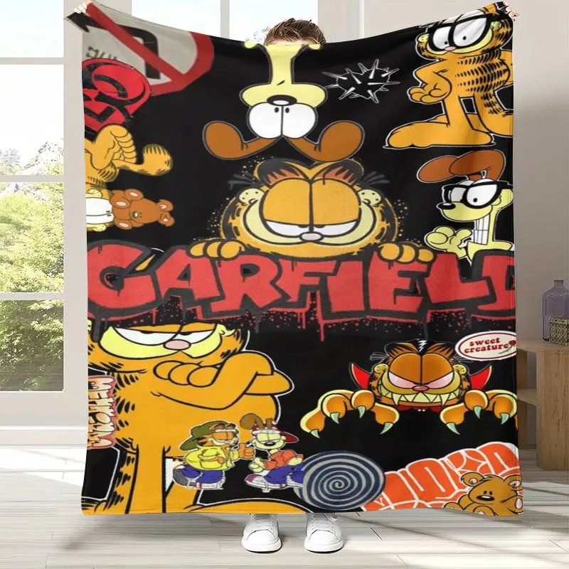 Cute Cartoon G-Garfield Soft Flannel Throw Blanket,Cozy Warm Blanket for Bed,Sofa,Living Room,Picnic,Camping,Home Decor,Gift Kid