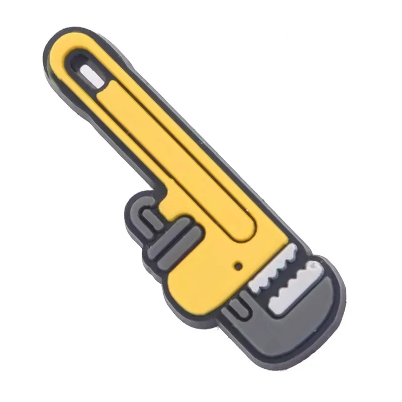 Hot Sale 1 Pcs Tool Pvc Shoe Charms for Crocs Accessories Pin DIY Shoe Bracelet Wristband for Men Party Favor Gifts