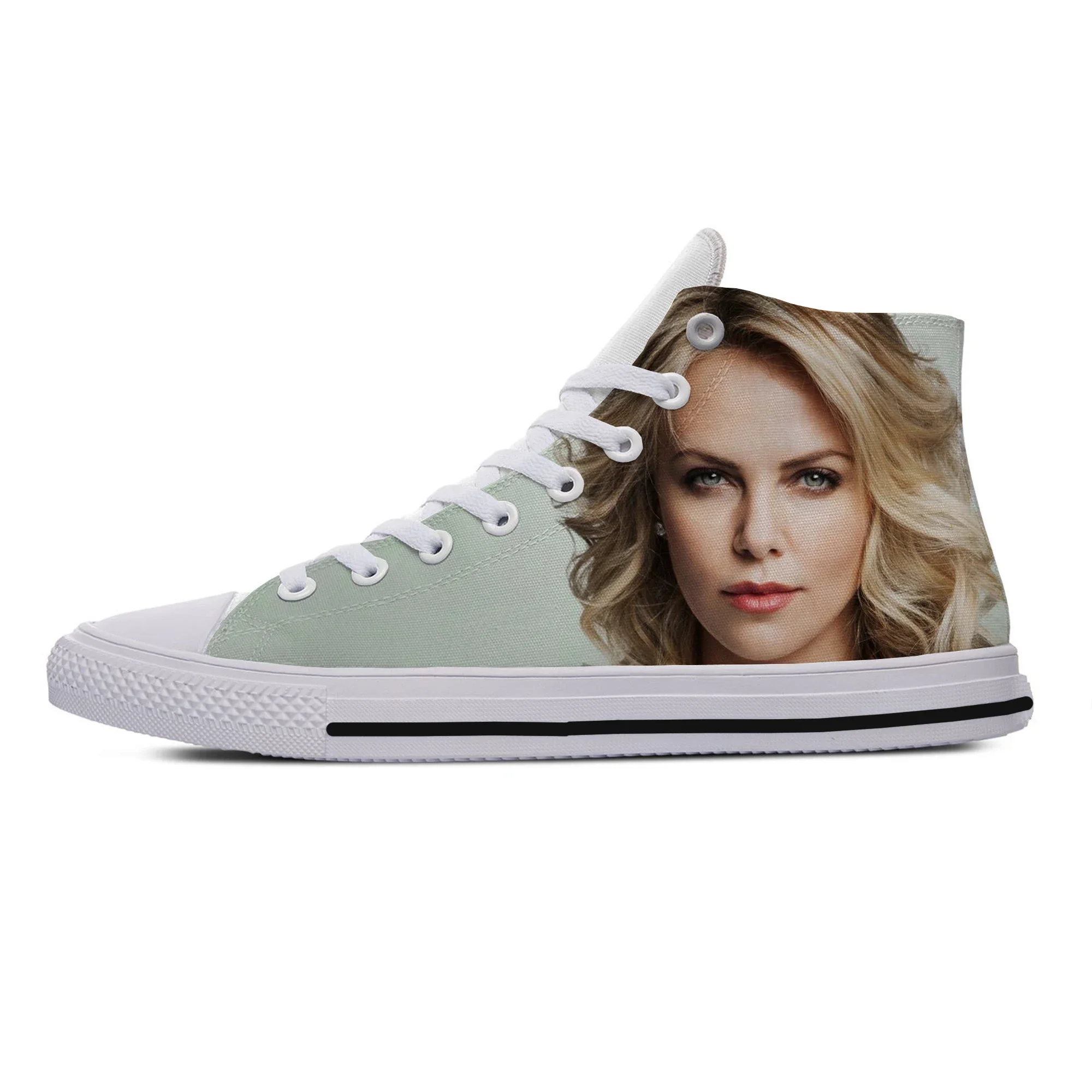 Hot Cool Charlize Theron Schoenen Mannen Vrouwen Sneakers Celebrity Cadeau Canvas Schoenen Lichtgewicht Classic High Help Classic Board Shoes