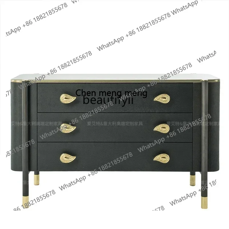 G153 S Italian light luxury chest cabinet decorative three-bucket cabinet new Chinese storage side cabinet
