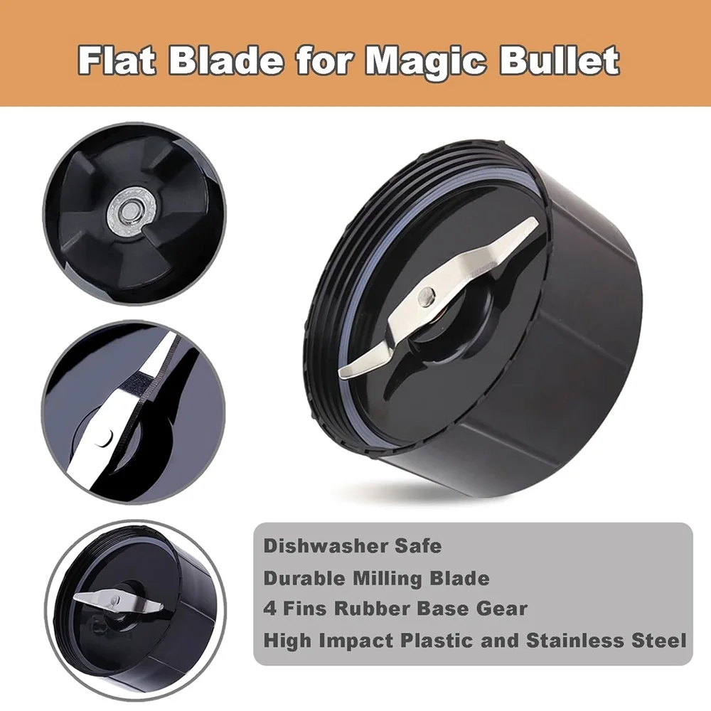 Replacement Flat Blade, Compatible with Original Magic Bullet Blender Mixer Juicer MB1001 250W slotted knife holder