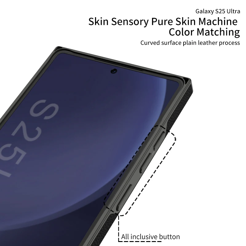オリジナルケースサムスンギャラクシー S25 S24 超湾曲無地レザーすべて込みエッジハードカバーギャラクシー S25 ウルトラケース