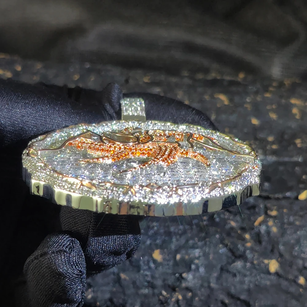 

Ювелирные изделия в стиле хип-хоп, новое круглое ожерелье с подвеской в виде шипов с инкрустацией красочным цирконом, модный тренд, диск для женщин